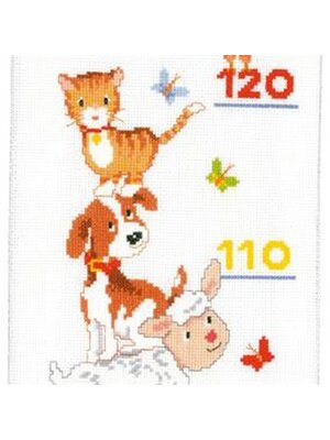 Vervaco Official Telpakket Meetlat kit Boerderijdieren Vervaco Official Telpakket Meetlat kit Boerderijdieren