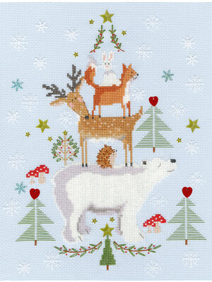 Bothy Threads Borduurpakket Karen Tye Bentley - Christmas - Snowy Stack - Bothy Threads