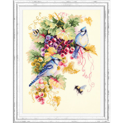 Magic Needle Borduurpakket Blue Jay and Grapes - Magic Needle