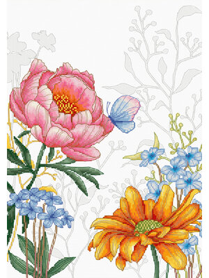 Luca-S Borduurpakket Flowers and Butterfly - Luca-S Luca-S Borduurpakket Flowers and Butterfly - Luca-S