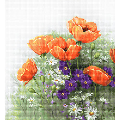 Luca-S Borduurpakket Poppies - Luca-S Luca-S Borduurpakket Poppies - Luca-S