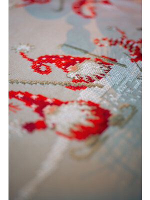 Vervaco Tafelkleed kit Kerstkabouters op ski's Vervaco Tafelkleed kit Kerstkabouters op ski's