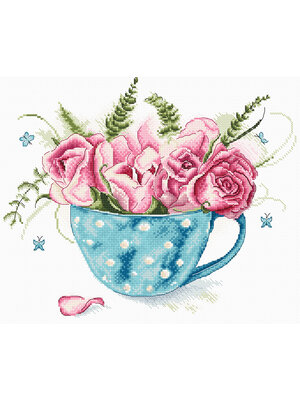 Leti Stitch Borduurpakket A cup of Roses - Leti Stitch