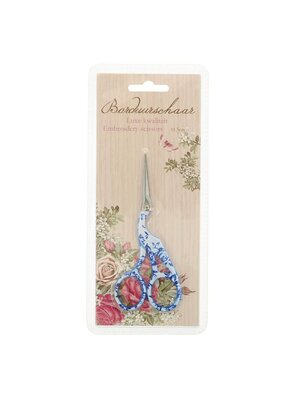 Ooievaarschaartje - Borduurschaartje - 11,5 cm - Delfts Blauw Ooievaarschaartje - Borduurschaartje - 11,5 cm - Delfts Blauw