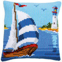 Kruissteekkussen kit Zeilboot