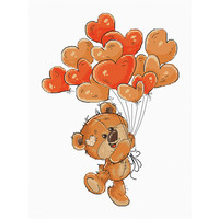 Borduurpakket Teddy Bear Heart Balloons - Luca-S