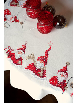 Vervaco Tafelkleed kit Kerstkabouters Vervaco Tafelkleed kit Kerstkabouters
