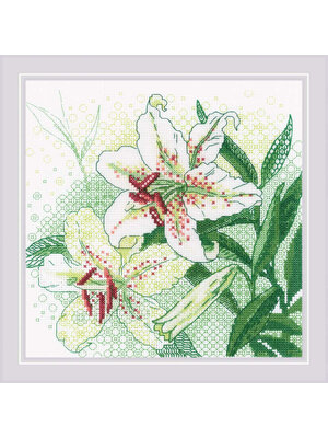 RIOLIS Borduurpakket White Lilies - RIOLIS RIOLIS Borduurpakket White Lilies - RIOLIS
