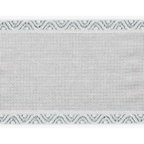 Zweigart Zweigart Aidaband 12 cm - wit met zilver Zweigart Zweigart Aidaband 12 cm - wit met zilver