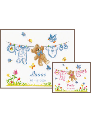 Vervaco Telpakket kit Geboorte beertje Vervaco Telpakket kit Geboorte beertje