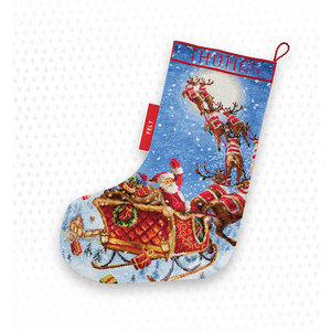 Leti Stitch Borduurpakket The Reindeers on it's Way! Stocking - Leti Stitch