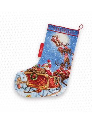 Leti Stitch Borduurpakket The Reindeers on it's Way! Stocking - Leti Stitch