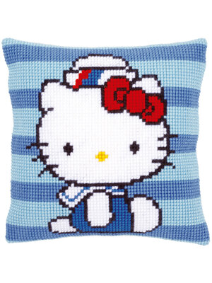 Vervaco Kruissteekkussen kit Hello Kitty in marine I