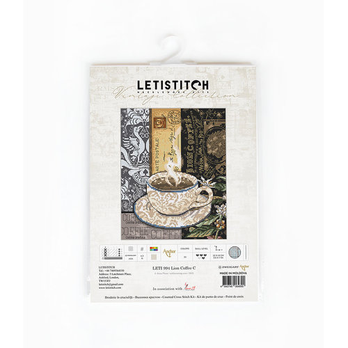 Leti Stitch Borduurpakket Lion Coffee C - Leti Stitch