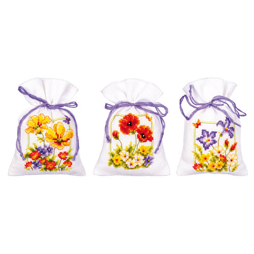 Vervaco Kruidenzakje kit Zomerbloemen set van 3