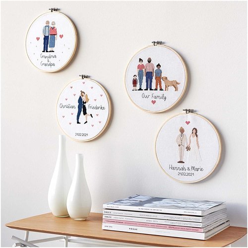 Rico Design Borduurpakket Figurico - Familie - 20 cm