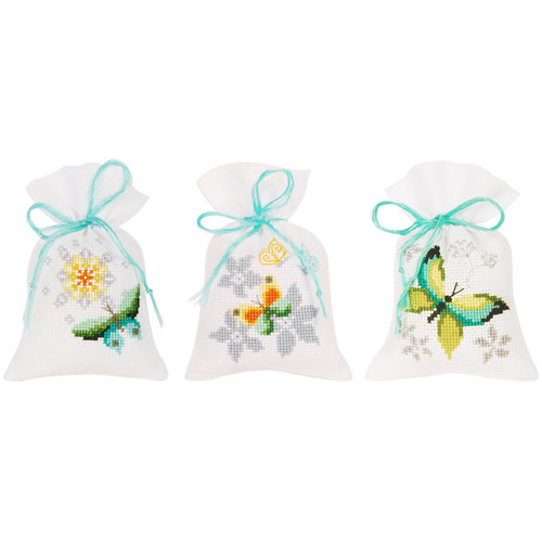 Vervaco Kruidenzakje kit Vlinders en bloemen set van 3