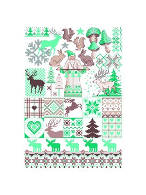 Lindner’s Kreuzstiche Patroon Lindner 040 - De Kerstman