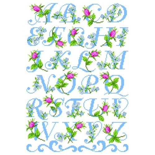 Lindner Patroon Lindner 035 - Rozenalfabet Lindner Patroon Lindner 035 - Rozenalfabet