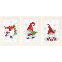 Wenskaart kit Kerstkabouters set van 3