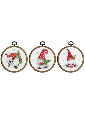 Vervaco Official Miniatuur kit Kerstkabouters set van 3