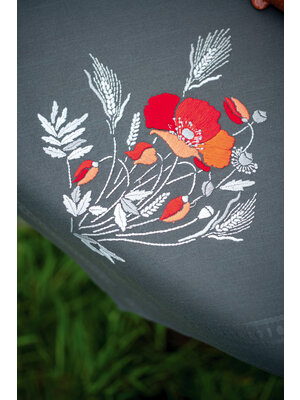 Vervaco Tafelkleed kit Klaprozen Vervaco Tafelkleed kit Klaprozen