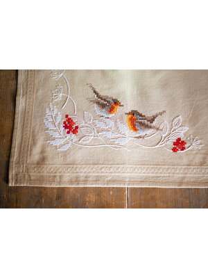 Vervaco Loper kit Roodborstjes in de winter Vervaco Loper kit Roodborstjes in de winter