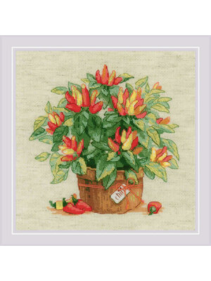 RIOLIS Borduurpakket Pepper in a Pot - RIOLIS RIOLIS Borduurpakket Pepper in a Pot - RIOLIS