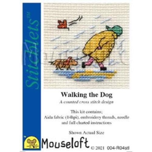 Mouseloft Borduurpakket Walking the Dog - Mouseloft