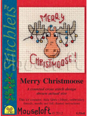 Mouseloft Borduurpakket Merry Christmoose - Mouseloft