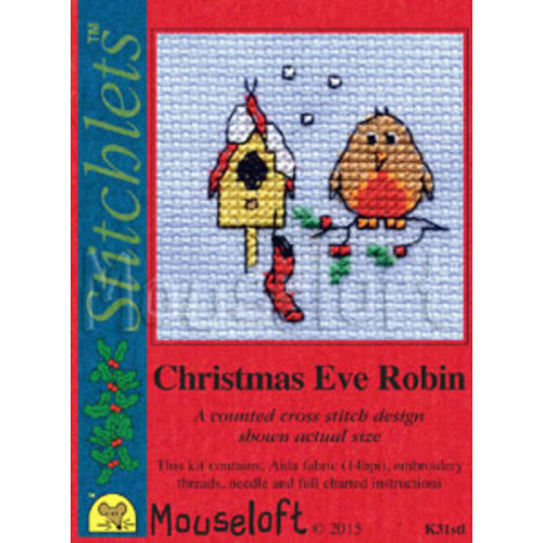 Mouseloft Borduurpakket Christmas Eve Robin - Mouseloft
