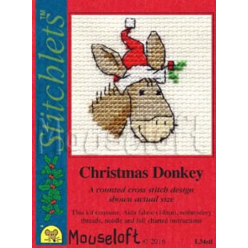 Mouseloft Borduurpakket Christmas Donkey - Mouseloft
