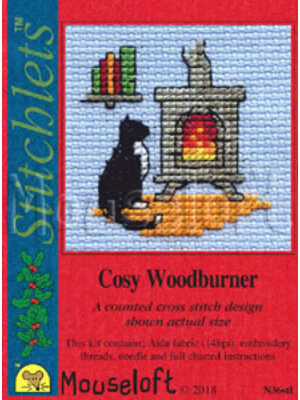 Mouseloft Borduurpakket Cosy Woodburner - Mouseloft