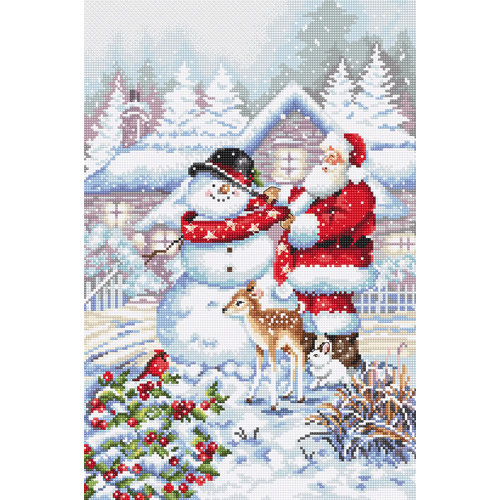 Leti Stitch Borduurpakket Snowman and Santa - Leti Stitch