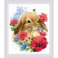 Borduurpakket Bunny in Flowers - RIOLIS