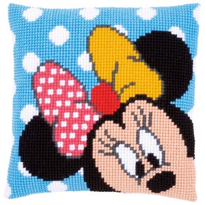 Vervaco Kruissteekkussen kit Disney Minnie kiekeboe