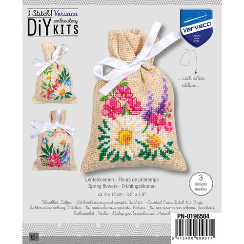 Vervaco Kruidenzakje kit Lentebloemen set van 3