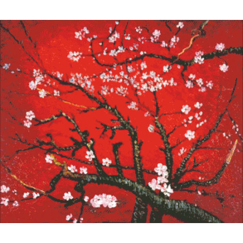 Heaven and Earth Designs  Vincent van Gogh: Mini Almond Blossom Red