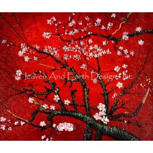 Heaven and Earth Designs  Vincent van Gogh: Mini Almond Blossom Red