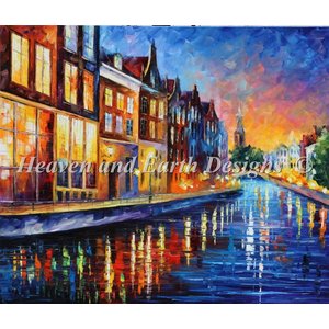 Heaven and Earth Designs  Leonid Afremov: Amsterdam Sunday Night