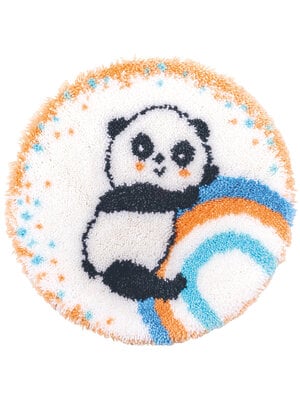 Vervaco Official Knoopvormtapijt kit Panda op regenboog Vervaco Official Knoopvormtapijt kit Panda op regenboog