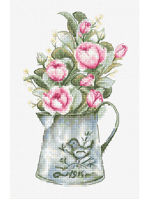 Luca-S Borduurpakket Bouquet with Roses - Luca-S Luca-S Borduurpakket Bouquet with Roses - Luca-S