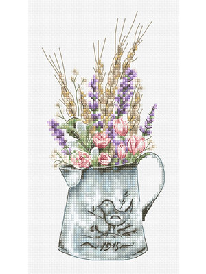 Luca-S Borduurpakket Bouquet with Lavender - Luca-S Luca-S Borduurpakket Bouquet with Lavender - Luca-S