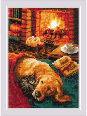 RIOLIS Borduurpakket By The Fireplace - RIOLIS
