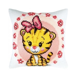 Collection d'Art Kussen borduurpakket Baby Tiger - Collection d'Art