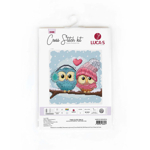 Luca-S Borduurpakket Two Cute Owls  - Luca-S