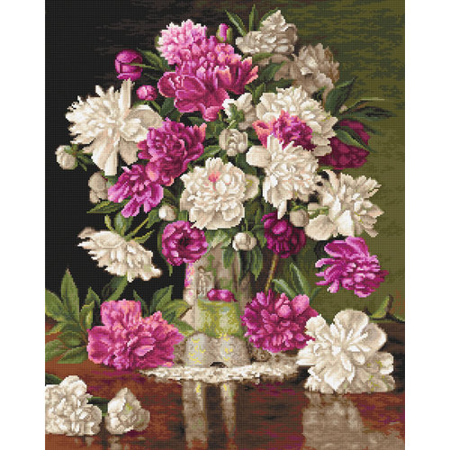 Luca-S Borduurpakket Red and White Peonies - Luca-S Luca-S Borduurpakket Red and White Peonies - Luca-S