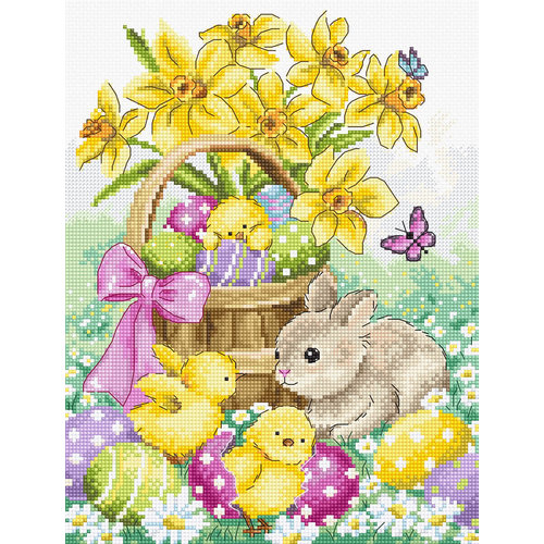 Leti Stitch Borduurpakket Easter Rabbit and Chicks - Leti Stitch