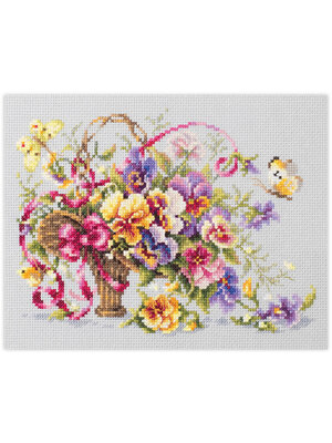 Magic Needle CI Borduurpakket Pansy Bouqet - Magic Needle Magic Needle CI Borduurpakket Pansy Bouqet - Magic Needle