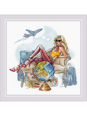 RIOLISf Borduurpakket Jetset Living - RIOLIS RIOLISf Borduurpakket Jetset Living - RIOLIS